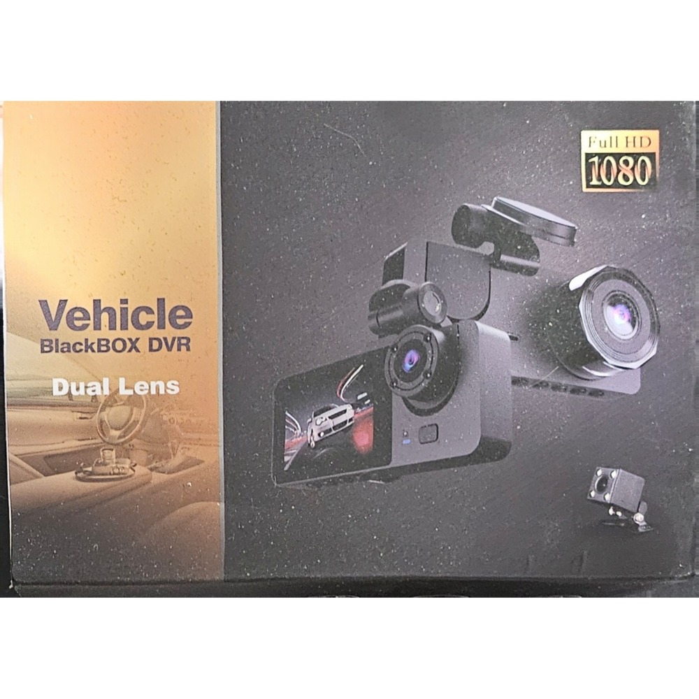 Vehicle BlackBOX DVR Dash Cam Black Dual Lens 1080P HD G-Sensor Night Vision
